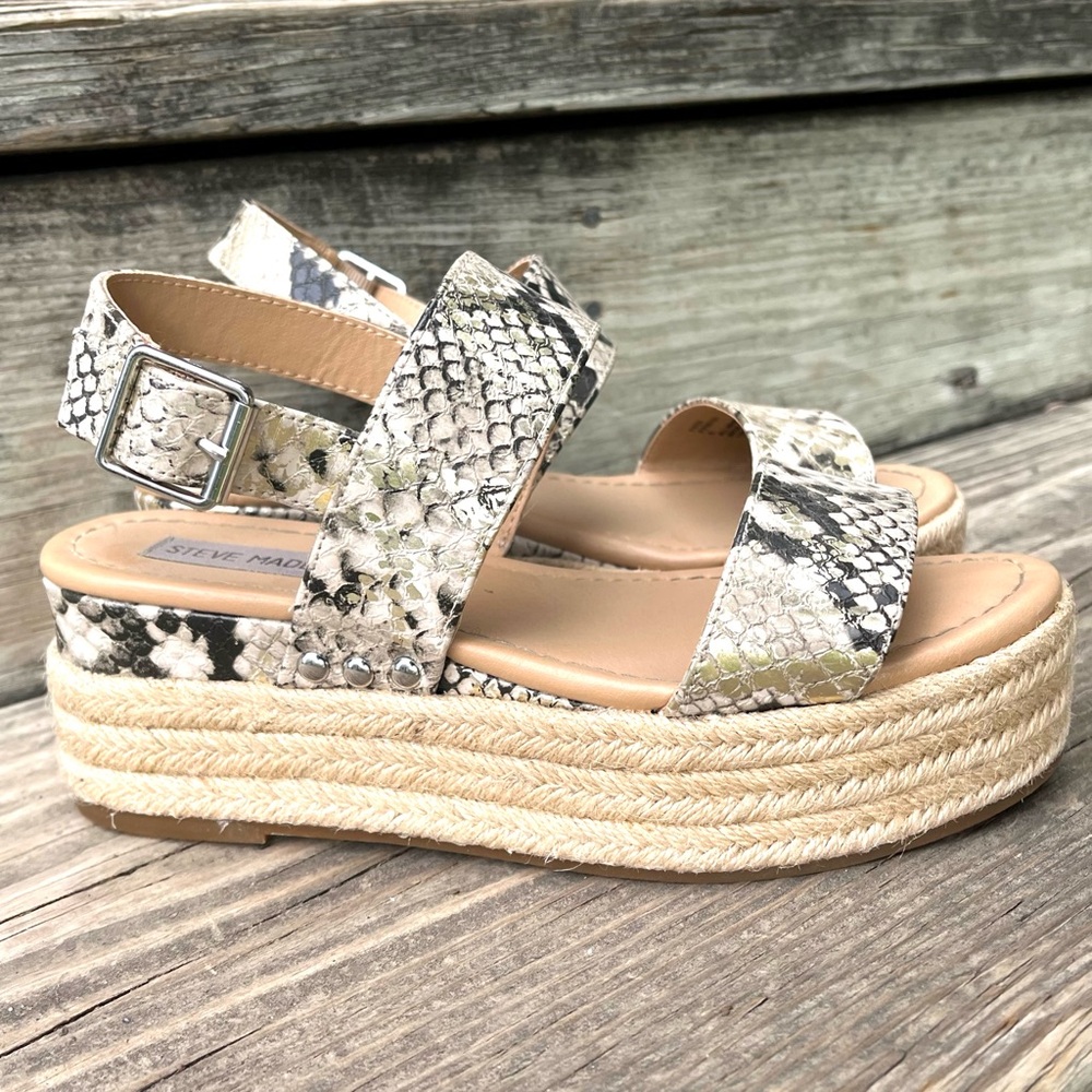 Steve Madden Python Platform Sandals Size 6 - image 2